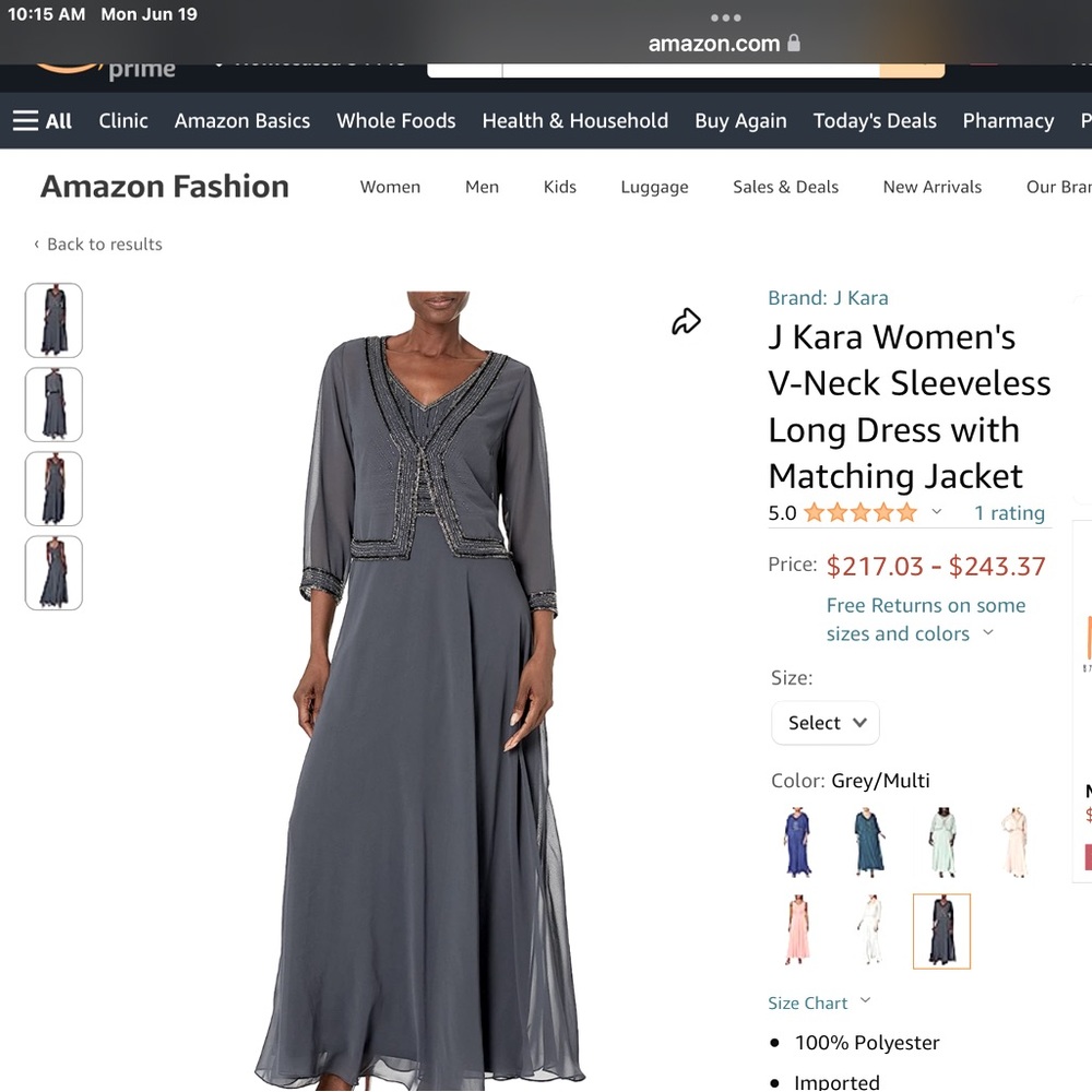 J Kara, mother of the Bride dress. Sells on Amazon for over $200.